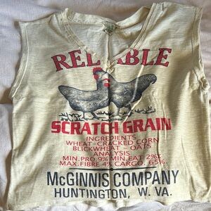 Jaded Gypsy Vintage Graphic Chicken Print Tank Top